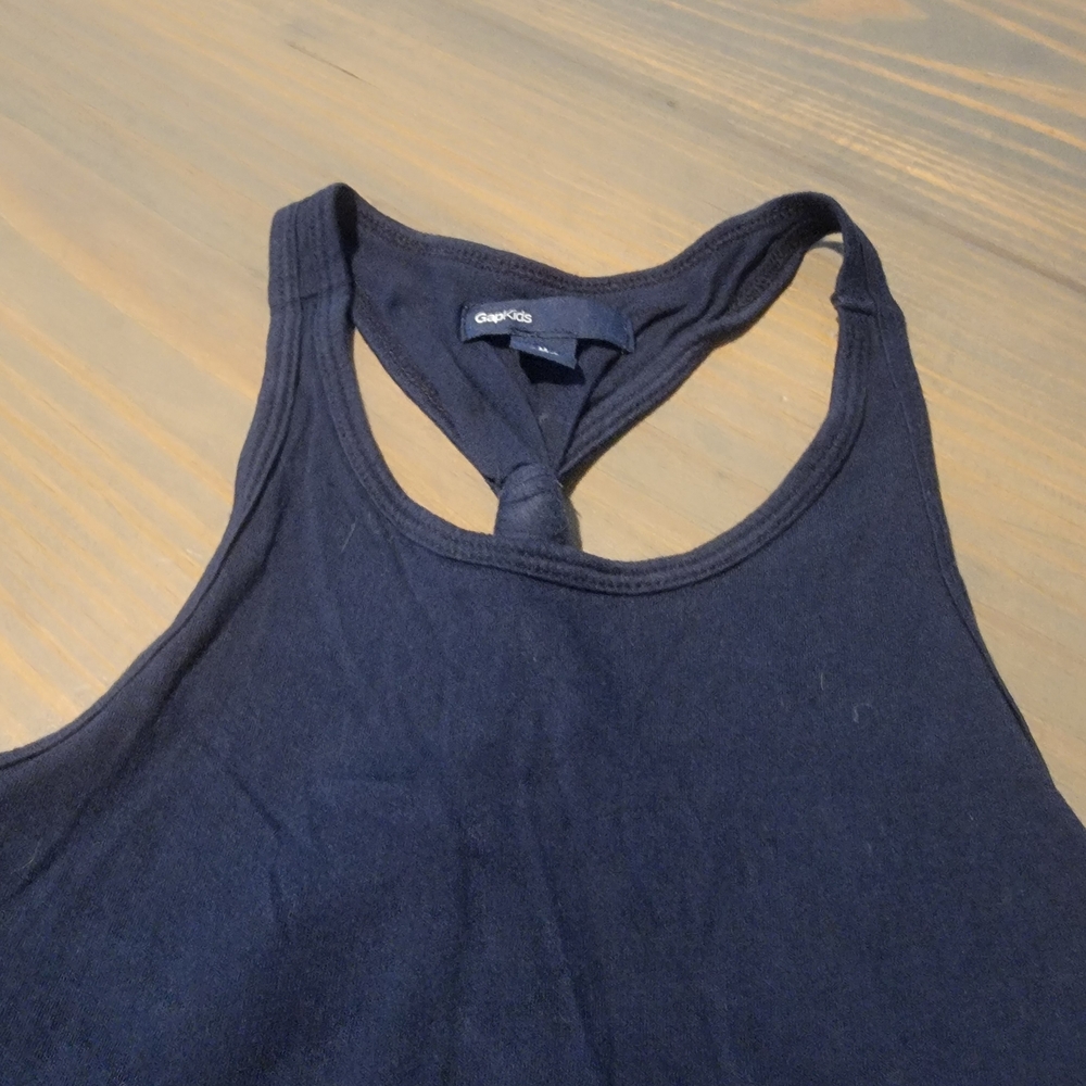 GAP Kids Navy Knotted Racerback Tee sz 8 - Picture 5 of 10